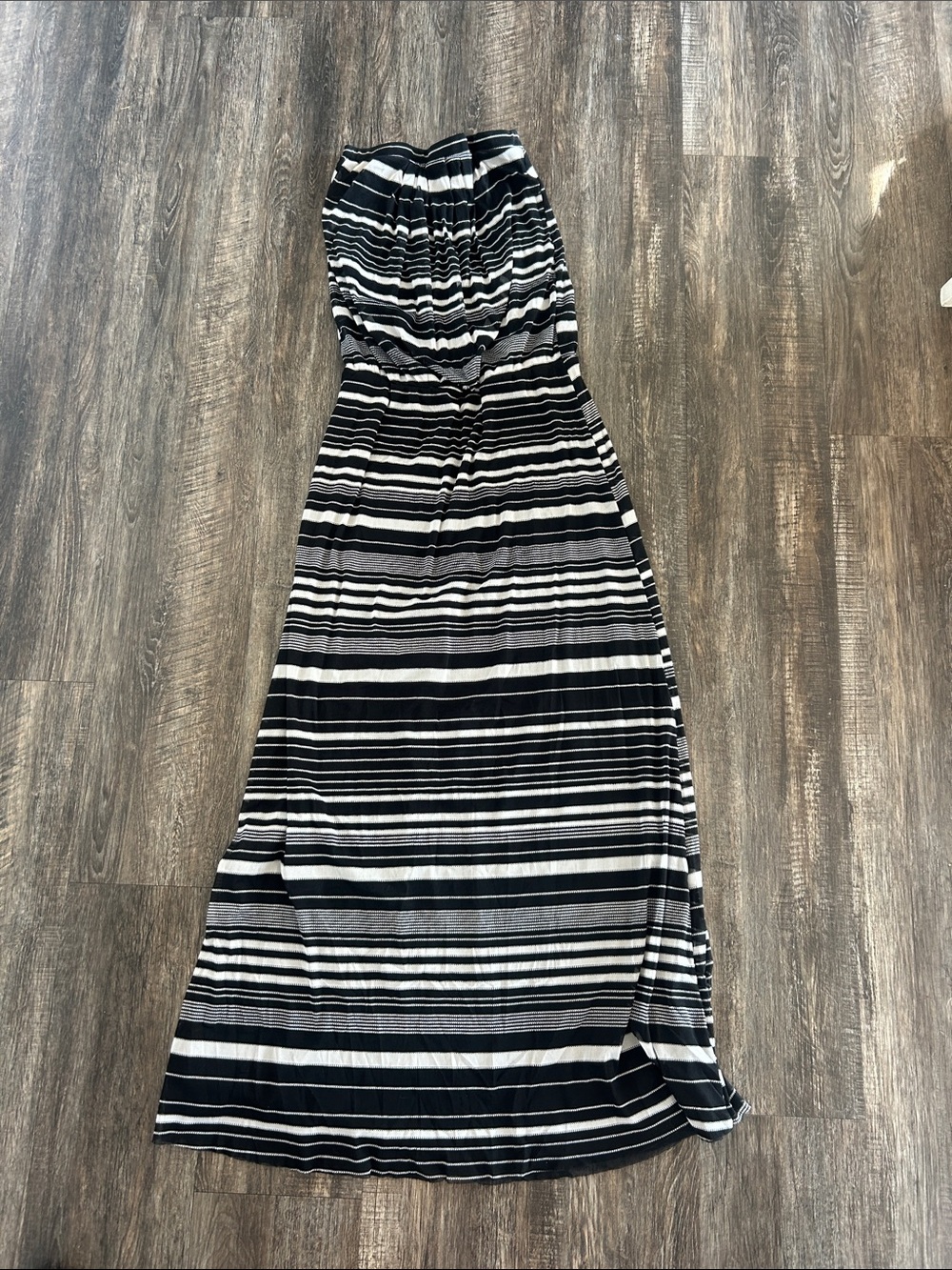 Striped Black & White Strapless Maxi Dress - Classic Summer Maxi